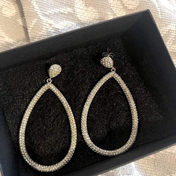 MARLYN SCHIFF STUNNING PAVE DROP EARRINGS - Picture 3 of 4